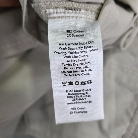 Womens Eddie Bauer Beige Chino Shorts Cotton Blend 6" Inseam Stretch Size T12 - Picture 3 of 10